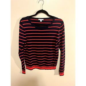 J CREW Navy & Red Striped Sweater Sz S